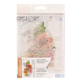 Couture creations Sunflower Stamp And Colour Set (5pc) - CO728578