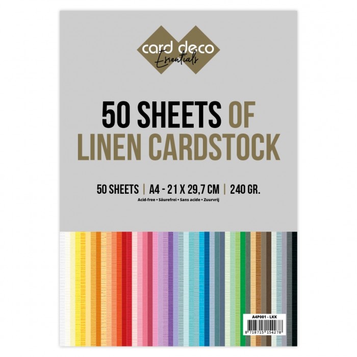Jumbo kartonpakket - Card Deco - A4 - 50 Sheets - A4P001-LKK