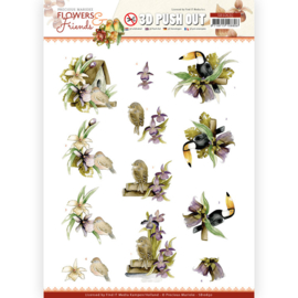 3D Push Out - Precious Marieke - Flowers and Friends - Purple Flowers - SB10630