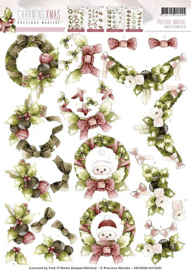 3D Knipvel - Precious Marieke - Charming Xmas - Wreaths HJ12401-CD10526
