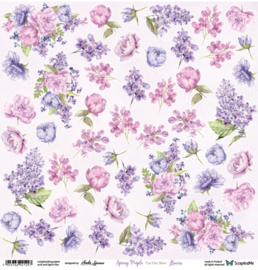 Scrap And Me - Spring Purple Flowers - knipvel -30.5x30.5 cm