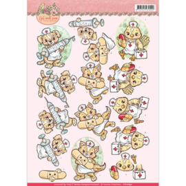 3D Knipvel - yvonne creations - Get Well Soon - animal nurses CD10897