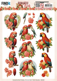 3D Push Out - Berries Beauties - Romantic Birds - Romantic Parrot - SB10929