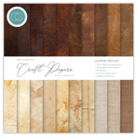 Craft Consortium - Essential Craft Papers 6x6 Inch Paper Pad Leather Bound - CCEPAD035B