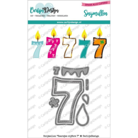 Carlijn design - CDSN-0147 - Snijmallen kaarsje nummer 7
