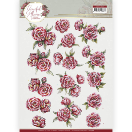 3D Knipvel - Yvonne Creations - Graceful Flowers - Pink Roses - CD11768