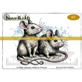Katzelkraft - Deux souris - Unmounted Rubber Stamp - MINI193