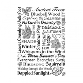 Crafty Individuals CI-487 'Woodland Words' Art Unmounted Rubber Stamps