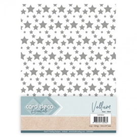 Card Deco Essentials - Vellum - Stars Silver - CDEVE002