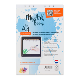 MyArtBook 160 g/m2 extra glad wit marker papier – formaat A4
