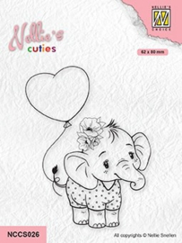 Nellie's Choice - NCCS026 - Nellie's Cuties - "elephant with heart balloon"