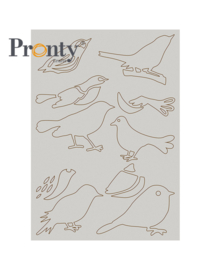Pronty Crafts Grey Chipboard Birds A5 - 492.001.057