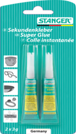 Stanger Superglue / Sekundenkleber, 2 x 3 g, blister