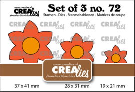 Crealies - Set of 3 no. 72, Bloemen 29