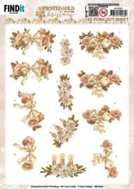 3D Push Out - Amy Design - Frosted Gold Christmas - Christmas Piece -  SB10964