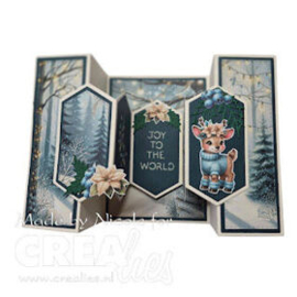 Crealies - Cardzz stansen no. 347, Double Gatefold Card / Open Bay Window Card - CLCZ347
