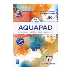 Clairefontaine Goldline Aquapad 300g Grain A4 (wit) 50 vellen