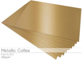 Cardstock  metallic - Parelmoer Coffee - A4 - 300 grams