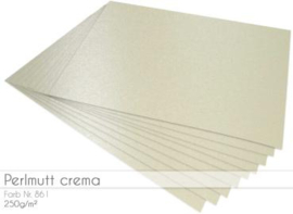 Cardstock  metallic- Parelmoer Creme - A4 - 250 grams