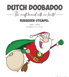 Dutch Doobadoo Unmounted Rubber Stamp super santa - 497.004.013