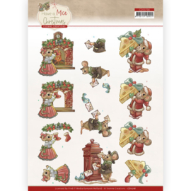 3D knipvel - CD11716 -  Yvonne Creations - Have a Mice Christmas - Sending Christmas Cards