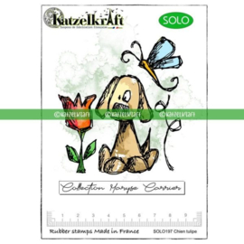 Katzelkraft - Chat tulipe - Unmounted Rubber Stamp - SOLO197