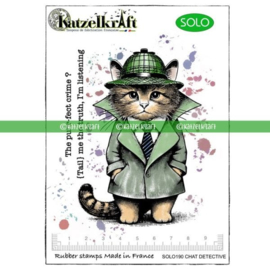 Katzelkraft - Chat detective - Unmounted Rubber Stamp - SOLO190