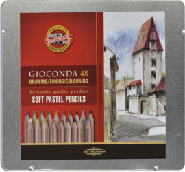 Koh-i-noor gioconda soft pastelpotloden blik à 48 kleuren