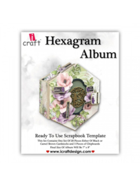 icraft - Hexagram album -camel brown - Ready to Use Scrapbook Template.
