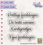Nellie choice- DTCS025 Clear stamps Dutch texts "Prettig Feestdagen etc...."