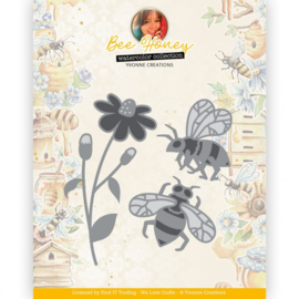 Yvonne Creations  -Dies -  Bee Honey - Bees - YCD10320