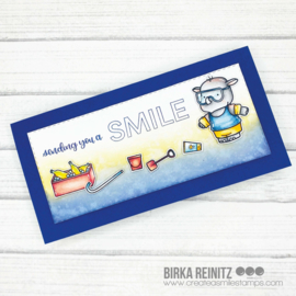 Create a smile stamp Clear A7 Beach Party