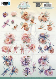 3D Cutting Sheet - Berries Beauties - Dragonflies - Mini -  CD12446