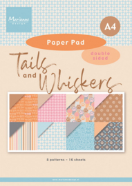 Marianne Design -  Pretty Papers bloc Tails & Whiskers A4 - PK9202