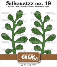 Crealies - Silhouetzz stansen no. 19, Blaadjes 20 XL