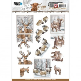3D Push-Out - Amy Design - Sturdy Winter - Deer - SB10825
