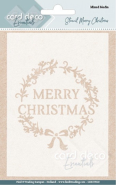 Card Deco Essentials - Mixed Media Stencil - Merry Christmas - CDEST023