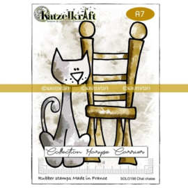 Katzelkraft - Chat chaise - Unmounted Rubber Stamp - MINI198