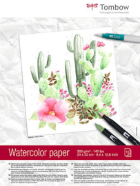 Tombow Aquarelpapier 24x32cm 300gr roomwit