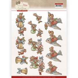 3D knipvel - CD11717 -  Yvonne Creations - Have a Mice Christmas - Christmas Socks