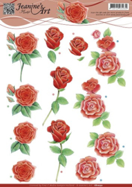 3D Knipvel - Jeanines Art - Rode rozen CD10752