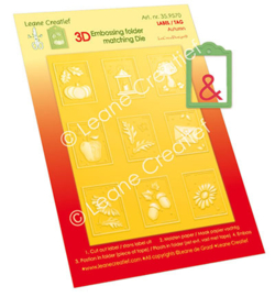 Leane Creatief - 359.570 - 3D embossing folder met snijmal voor Herfst Labels