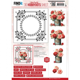 3D Hobbydots Sheet - Berries Beauties - Red Roses 1 - DODOHS10001