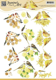 3D Knipvel - Jeanines Art - Gele vogeltjes CD10701