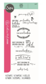 Sizzix • Clear Stamps Sending Sunshine Sentiments 16pcs - 666793