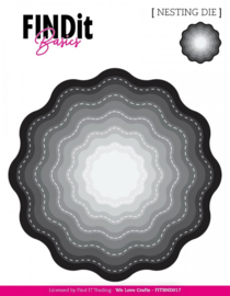 Find It Basics - Nesting Dies - Stitched Wavy Bloom - FITBND017