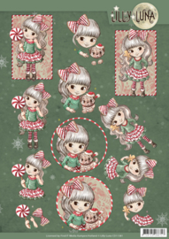 3D knipvel - Yvonne Creations - Lilly Luna Christmas Fun