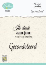 Nellie‘s Choice Clear Stamps - (NL) Ik denk aan jou… Dutch Condolence Text Clear Stamps 60x68mm