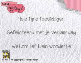 Nellie choice - Clear stamp Dutch texts - Feestdagen, verjaardag, geboorte  76x36 mm