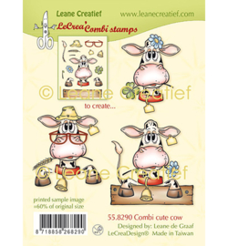 Leane Creatief - 55.8290 - Combi clear stamp, Koe